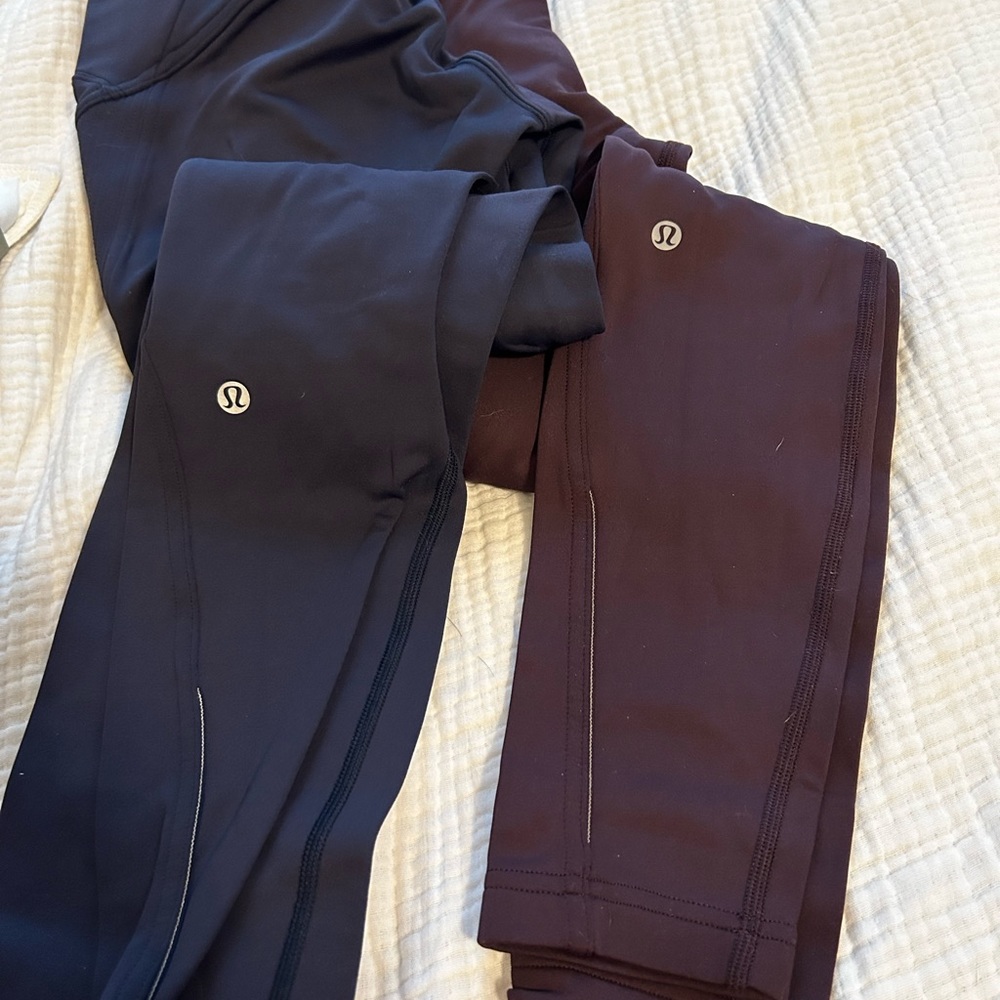 X2 Lululemon fleece lined leggings